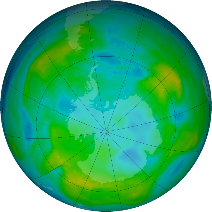 Antarctic ozone map for 03 May 1981